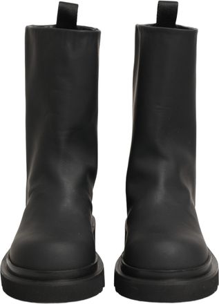 Dolce & Gabbana Black Leather Mid Calf Chunky Men Boots Shoes