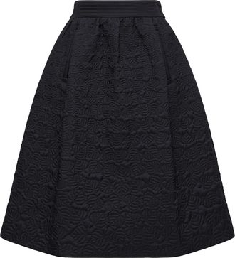 Moncler Moncler Leaf-quilted Padded A-line Skirt, Women, Blue, Size: 40