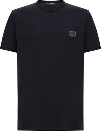 Dolce & Gabbana Blue Logo Crew Neck T-Shirt