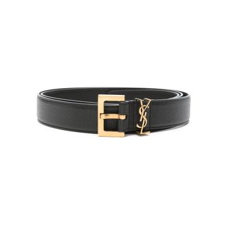 Saint Laurent Cassandre Leather Belt