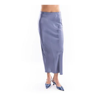 Marella Dames, Rokken, Blauw, Maat: M Satijn
