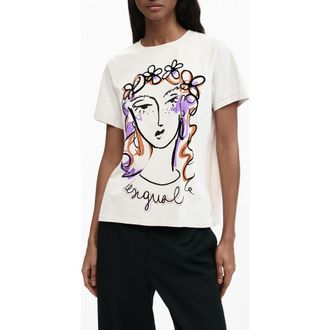 Desigual Graphic T-Shirt in White at Nordstrom, Size X-Small