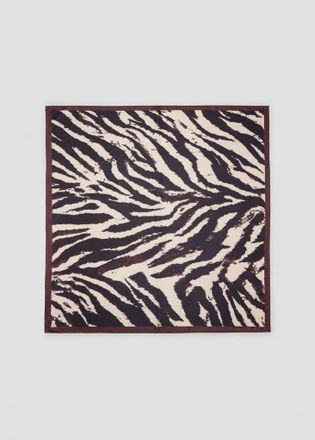 Mango Foulard animal print cioccolato - Donna - Taglia unica - MANGO