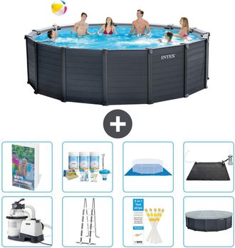 Intex Piscina Graphite Panel Redonda - 478x124 Cm - 9-piezas S632