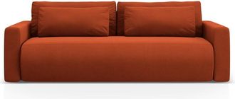 Cosmopolitan Design Sof&aacute; cama con ba&uacute;l de almacenaje 3 plazas de terciopelo caoba
