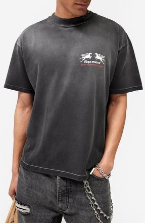 Represent 24-Hour Service Graphic T-Shirt in Stained Black at Nordstrom, Size X-Large