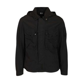 C.P. Company Light Jackets, male, Black, Size: XL Flatt Nylon Overshirt