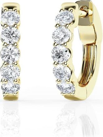 Grown Brilliance 0.50 Carat Round Lab Grown Diamond Huggie Hoop Earrings