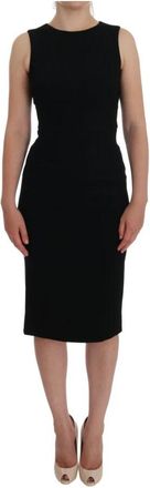 Dolce & Gabbana Zwarte Stretch Kristal Sheath Jurk - Dames - Casual kleedjes - Zwart - XS - Kleedjes