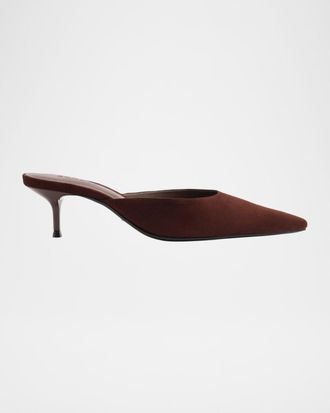 Schutz Julie Suede Kitten-Heel Pumps
