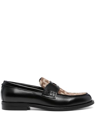 GCDS Wirdo monogram-pattern loafers - Black