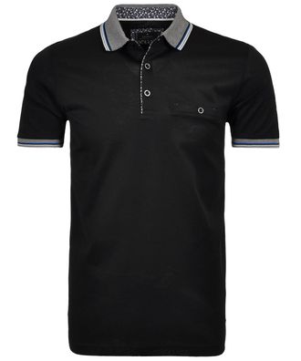 Ragman Poloshirt RAGMAN, Herren, Gr. 3XL, schwarz, Baumwolle, Casual, regular fit, hoch geschlossener Ausschnitt, Shirts Poloshirt