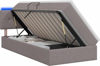 vidaXL Cama De Almacenamiento Led Con Colch&oacute;n Topo 100 X 200 Cm Tela Vidaxl