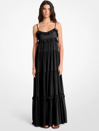 Michael Kors Ruffled Georgette Tiered Maxi Dress