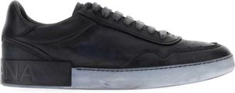 Dolce & Gabbana Portofino Lage Sneakers - Heren - Sneakers - Zwart - 41 EU - Leer - Schoenen