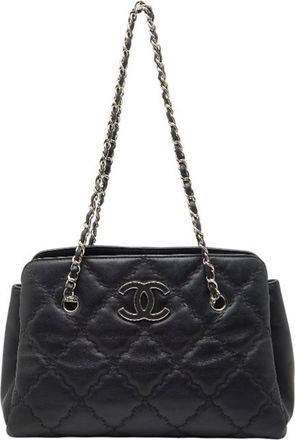 Chanel Black Leather Tote Bag (Pre-Owned)