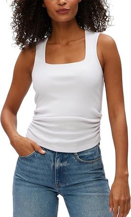 Michael Stars Maribel Square Neck Tank Top Womens Clothing White : XL (US 10-12), Cotton/Modal/Spandex