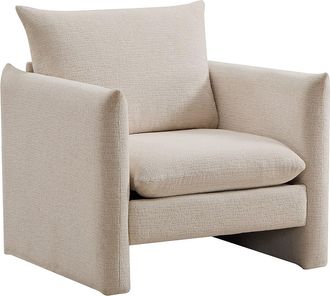 Vente-Unique Sill&oacute;n en chenilla beige GORAZI