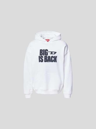 Diesel Hoodie mit Label-Print in Weiss, Gr&ouml;&szlig;e S