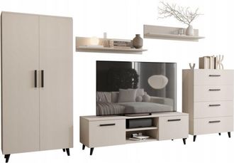 OEM Set Di Mobili Nord 2 Pensile Nero Cashmere Soggiorno Stile Scandinavo