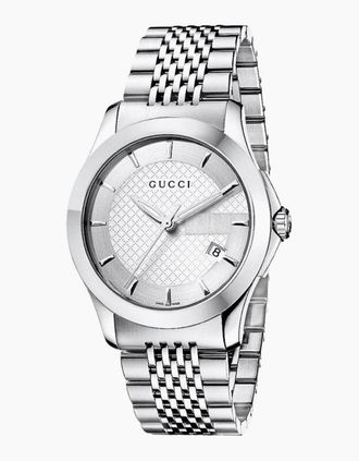 Gucci Mens Gucci YA126401 G-Timeless Silver Dial Mens Watch