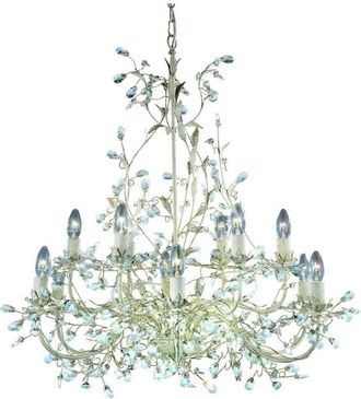 Searchlight Searchlight Almandite 12 Ljus Takhnge Med Flera Armar Guld, Krm Med Kristaller Blombladsdesign, E14