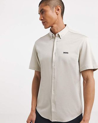 HUGO BOSS Motion Stretch Shirt - Light Beige