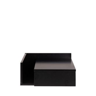 DRAWER Mesa de noche flotante reversible de madera - Negro