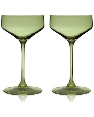 Viski Set Of 2 Reserve Nouveau Sage Coupe Glasses