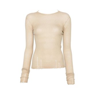 Uma Wang Round-neck Knitwear, female, Beige, Size: S Sweater