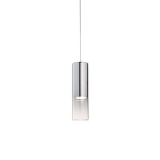 Netlighting Look 1 Light Ceiling Pendant Chrome Shade in Grey