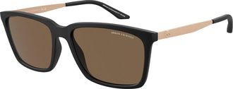 A|X Armani Exchange Brown Rectangular Mens Sunglasses AX4138S 807873 57