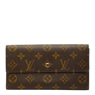Louis Vuitton Brown Pvc Leather Long Wallet (Bi-Fold) (Pre-Owned)