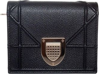 Dior Black Leather Diorama Folio Wallet, Never Carried (Authentic Pre-Loved)
