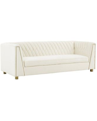 TOV Furniture Tov Furniture Wafa Cream Velvet Sofa By Inspire Me Home Decor