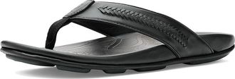 Olukai Mea Ola Mano Mens Sandals Black/Dark Shadow : 15 D - Medium, Leather