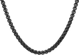 HMY Jewelry Mens Black IP Stainless Steel 24 Box Chain Necklace at Nordstrom Rack