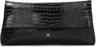 Kazar Grote reli&euml;flederen avondhandtas - Dames - Clutches - Zwart - ONE Size - Leer - Tassen