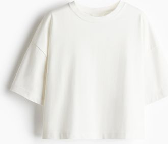 H&M Kastiges T-Shirt - White