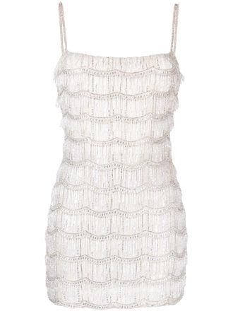 Rachel Gilbert Sadie fringed minidress - women - Nylon/Polyester - 2 - White
