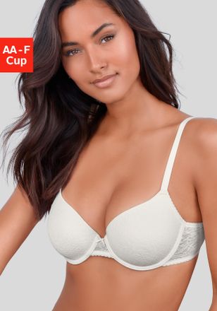 Lascana Schalen-BH LASCANA Elisa, Damen, Gr. 70, Cup D, beige (creme), Spitze, Obermaterial: 78% Polyamid, 22% Elasthan, BHs Schalen-BH, mit B&uuml;gel, aus zarter