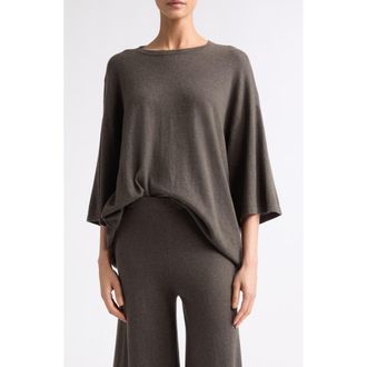 Lisa Yang Agnette Oversize Cotton & Cashmere Sweater in Deep Walnut at Nordstrom, Size 0