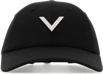 Valentino Garavani Black Stretch Cotton Baseball Cap