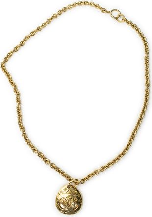 Chanel CC Oval Pendant Chain Necklace Ketting