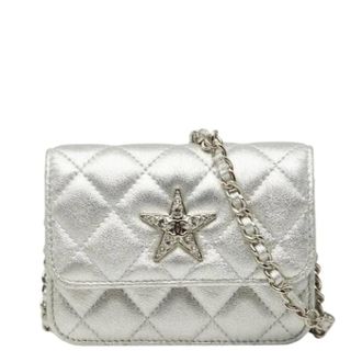 Chanel Pre-owned Mini Bags, female, Gray, Size: ONE SIZE Pre-owned Mini Pochette Shoulder Bag
