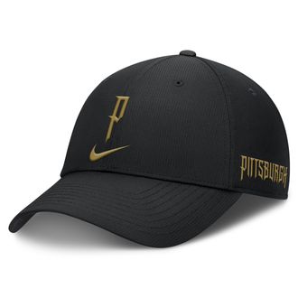 Nike Pittsburgh Pirates City Connect Club Nike Mens Dri-FIT MLB Adjustable Hat in Black | NB02166NPTB-Z8F