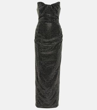 Roland Mouret Embellished strapless maxi dress