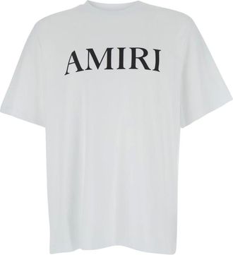 Amiri Tops, Heren, Wit, XL, Katoen, Kern Logo Tee Wit