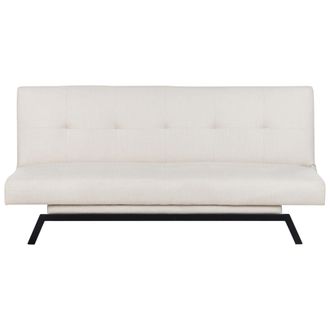Beliani Beliani - Sof&aacute; Cama Moderno Tapizado En Tela Acolchado 3 Plazas Blanco Crema Leeds