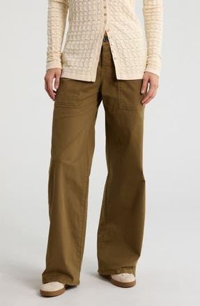 Sanctuary Cruiser Wide Leg Stretch Twill Pants in Dirty Martini Green at Nordstrom Rack, Size 24